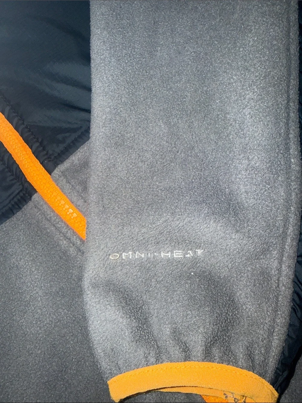 Columbia Kids Hooded Jacket in Black, Gray & Orange. Great for a ski base!